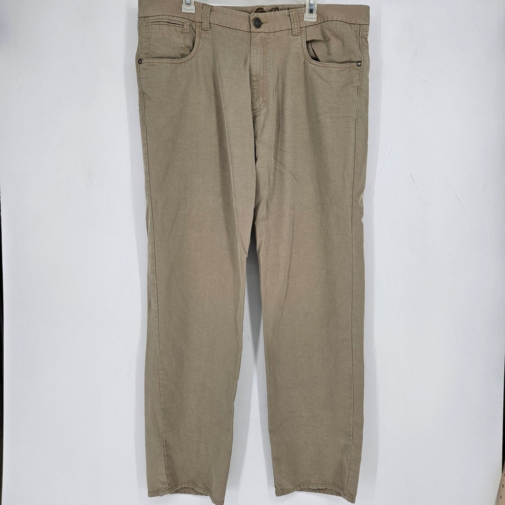 Tommy Bahama Pants Mens 38 Tencel Lyocell Cotton Trouser Flat Front Tan Casual